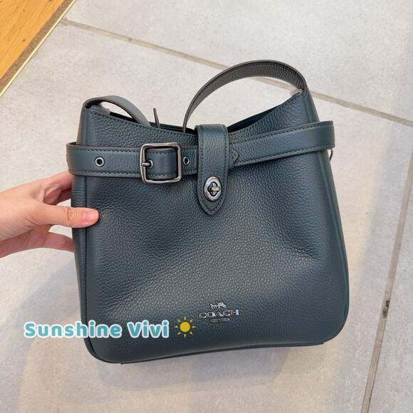 NWT Coach Hadley Convertible Crossbody Shoulder Bag Leather CW002 Dark Teal